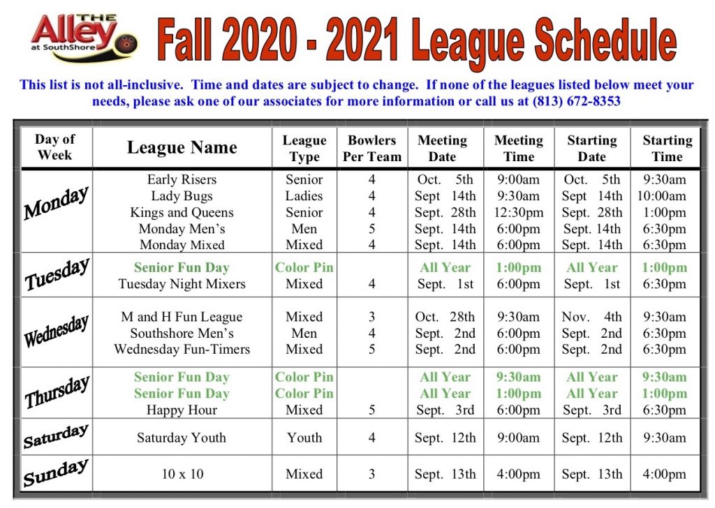 Fall Leagues